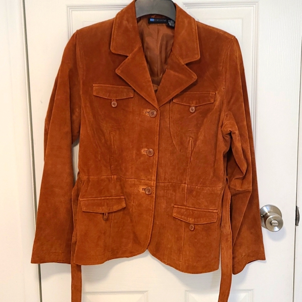 Relativity Leather Button Jacket